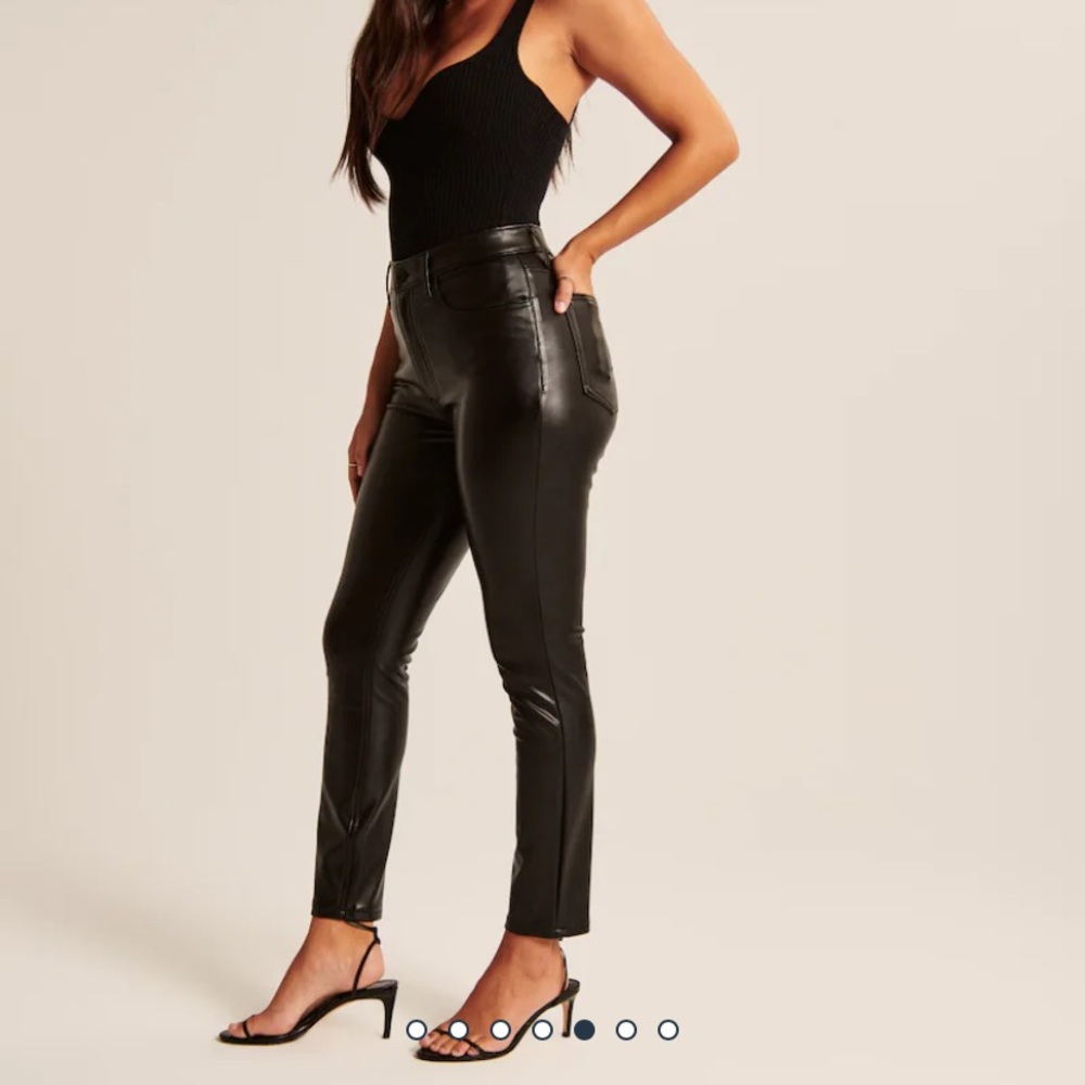 A&F Curvy Vegan Leather Skinny Pants